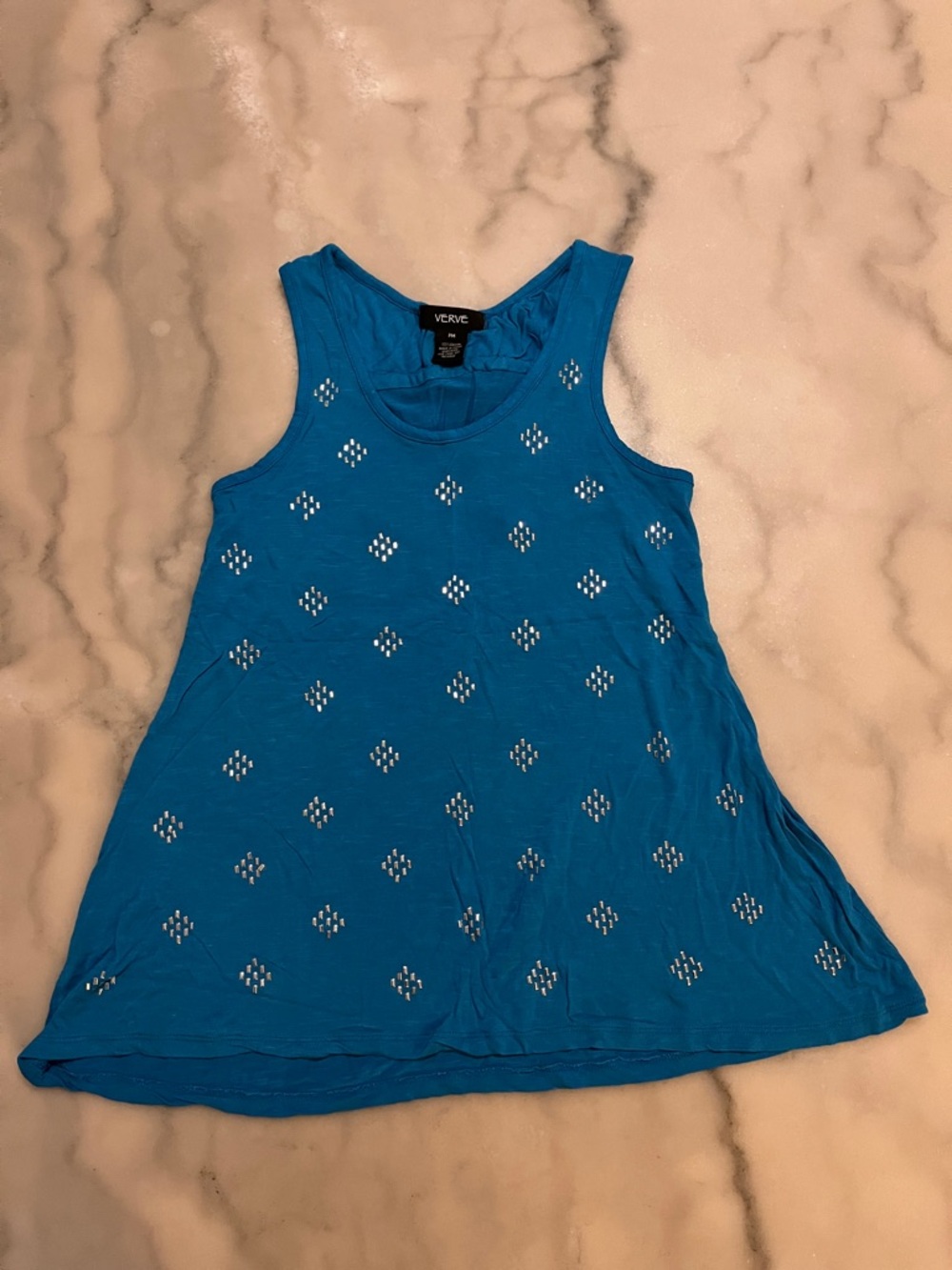 Verve Moda Teal Eyelet Swing Tank